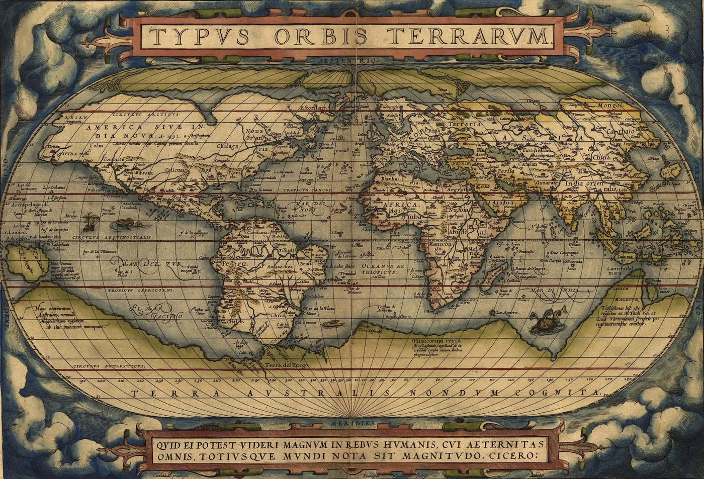 Historic map illustrating the Age of Discoveries routes