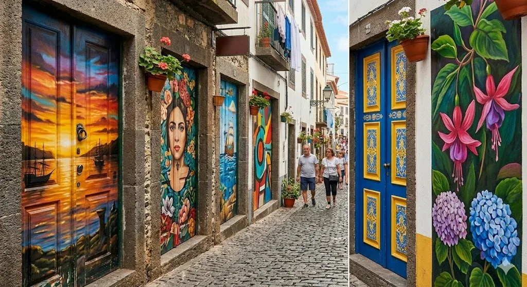 Painted doors in Funchal Old Town