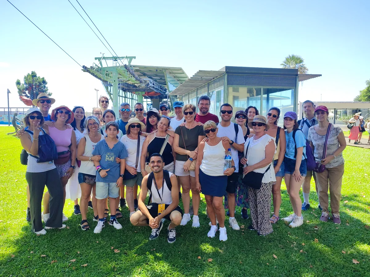Gabriel Netto guiding a walking tour group in Funchal