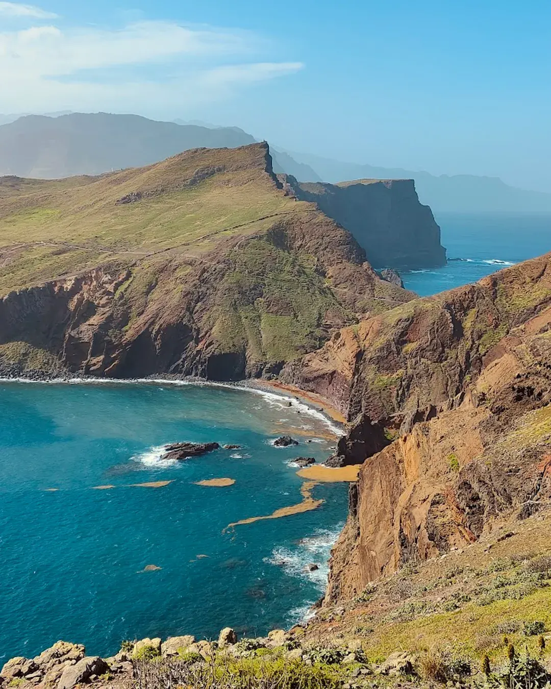 Coastal cliff view near Levada do Pedregal and Ponta do Pargo