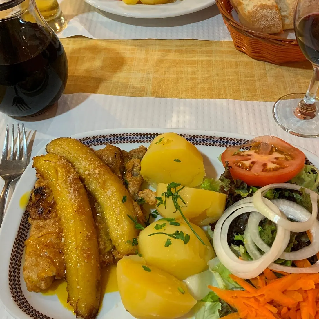 Black scabbardfish with banana at Sirius restaurant in Funchal